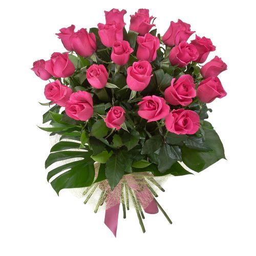 Grand Temptation (Pink), Bouquet of 24 Long Stemmed Pink Roses.