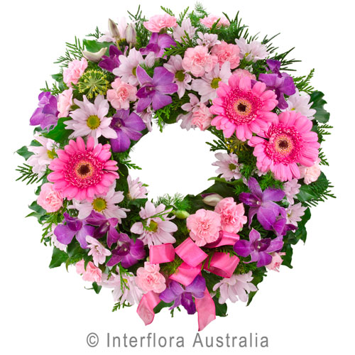 Eternity (Pink), Cluster Wreath Suitable for Service.