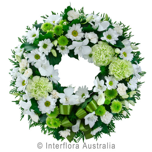 Eternity (White), Cluster Wreath Suitable for Service.